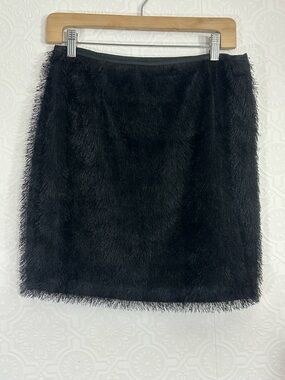 Kardashian Kollection Black Fuzzy Mini Skirt